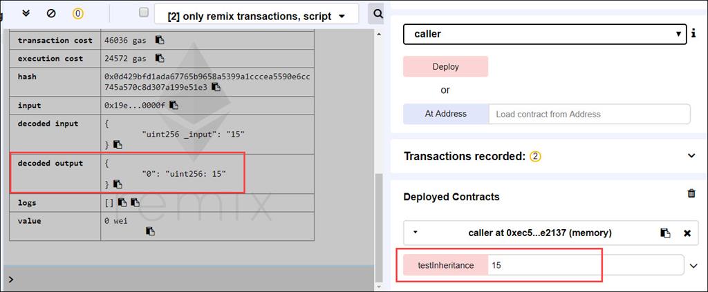 Simple Inheritance in Remix IDE